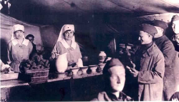 In June 1917 America and France gave the American Red Cross the role of providing funds and supplies for civilian relief. Four thousand six hundred ten American women served as war relief workers for the Red Cross. Pictured is Miss Mary Vail Andress at Toul, France. She was awarded the Distinguished Service Medal. Over 10,000 Red Cross nurses served independently of military bases overseas.The Red Cross Nursing Service recruited and trained the bulk of Army and Navy Nurses during World War I.